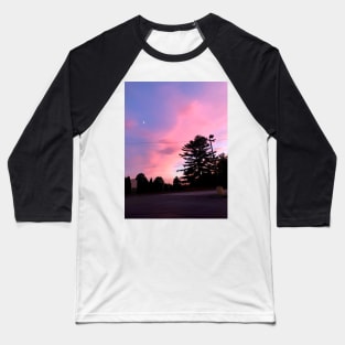 Sunset Over a Burger King Parking Lot Three Baseball T-Shirt